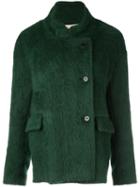 Marni Mandarin Collar Jacket, Women's, Size: 40, Green, Cotton/polyamide/viscose/alpaca