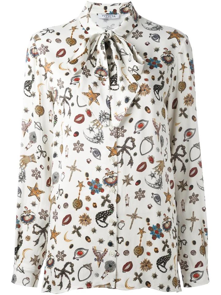 Vivetta Printed Pussy Bow Blouse
