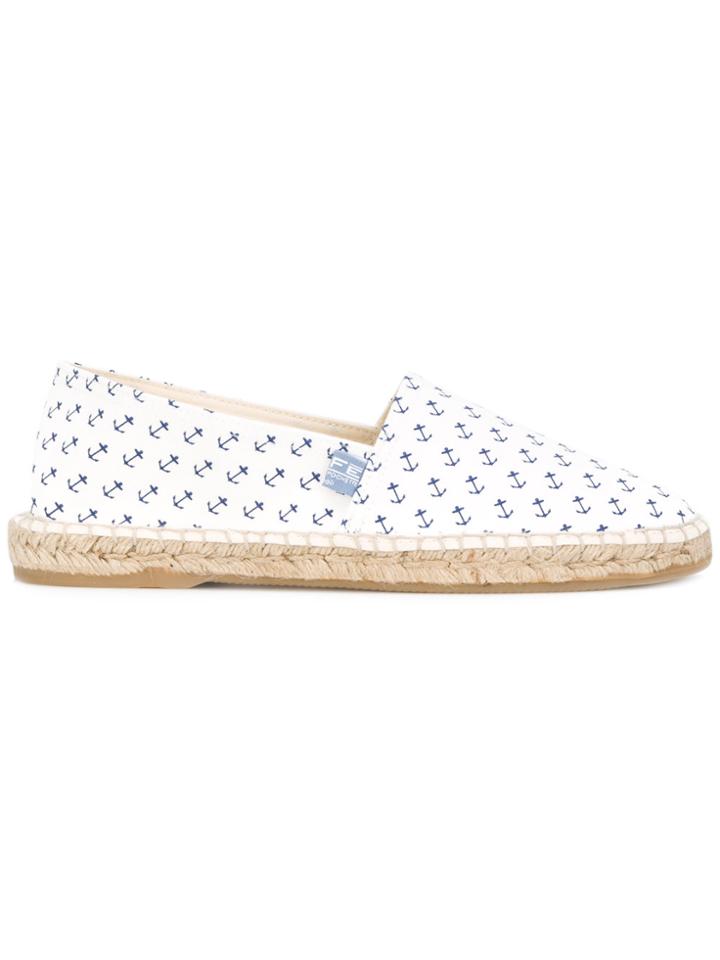 Fefè Anchor Print Espadrilles - White