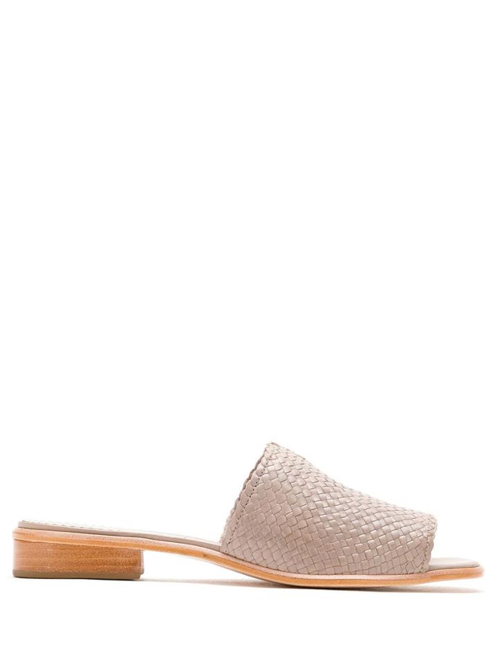 Sarah Chofakian Lichia Leather Mules - Neutrals
