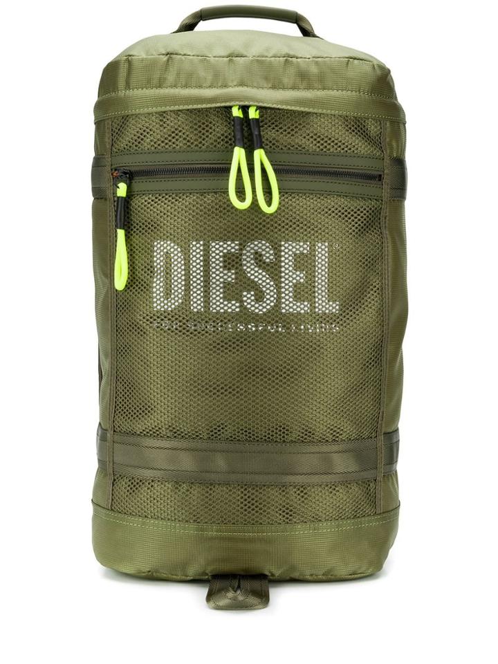 Diesel Panelled Mesh Backpack - Green