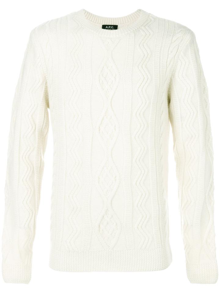 A.p.c. Aran Knit Jumper - Nude & Neutrals