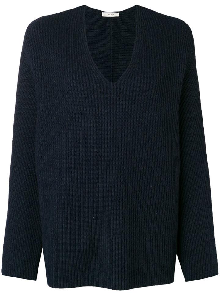 The Row Oversized V-neck Jumper - Blue