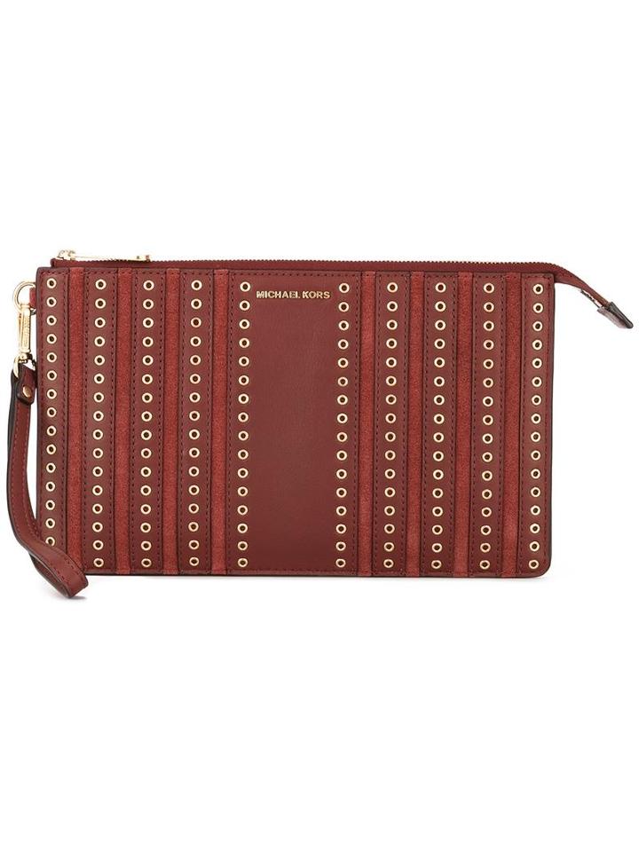 Michael Michael Kors 'brooklyn' Grommet Detail Pouch, Women's, Yellow/orange