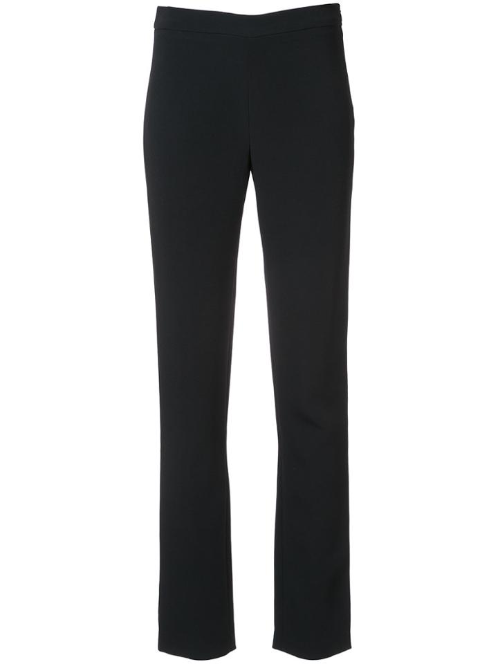 Adam Lippes Stretch Cady Side Zip Cigarette Trousers - Black
