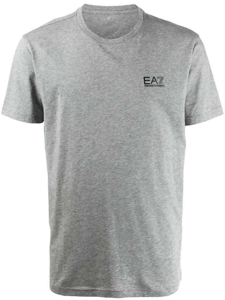 Ea7 Emporio Armani Logo Embroidered T-shirt - Grey
