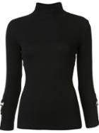 Harmony Paris 'timea' Buckle Sleeve T-shirt, Women's, Size: Large, Black, Cotton/spandex/elastane