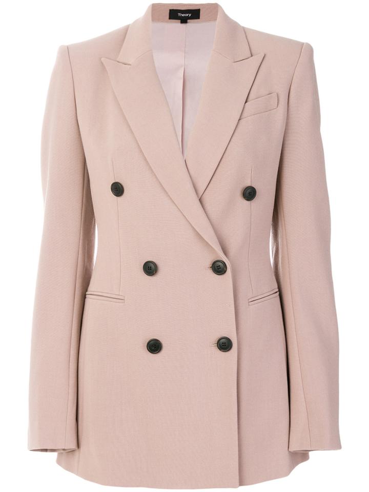Theory Double Breasted Power Jacket - Pink & Purple