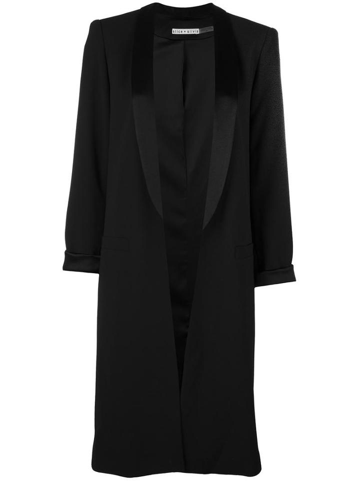 Alice+olivia 'kylie' Coat, Women's, Size: Large, Black, Polyester/spandex/elastane