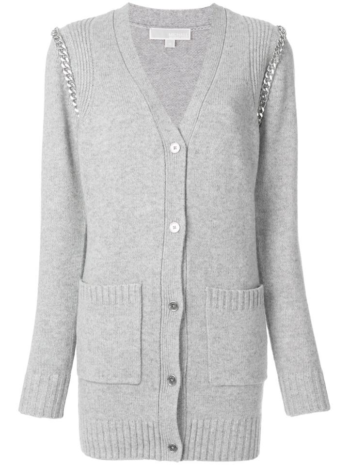 Michael Michael Kors V-neck Long Cardigan - Grey