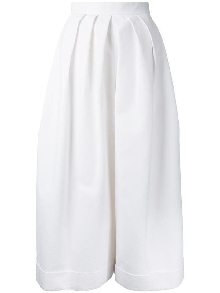 Delpozo Front Pleat Palazzo Pants, Women's, Size: 38, Cotton
