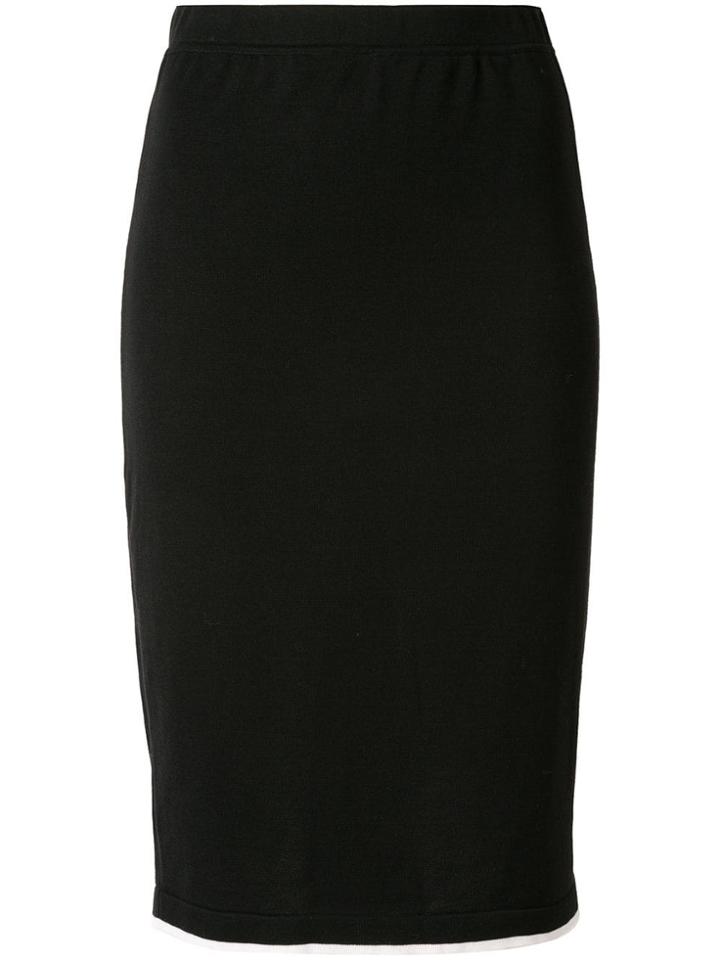 Chanel Vintage Cc Logos Tight Skirt - Black