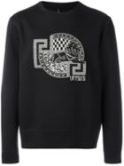Versus Embroidered Logo Sweatshirt, Men's, Size: Small, Black, Spandex/elastane/viscose