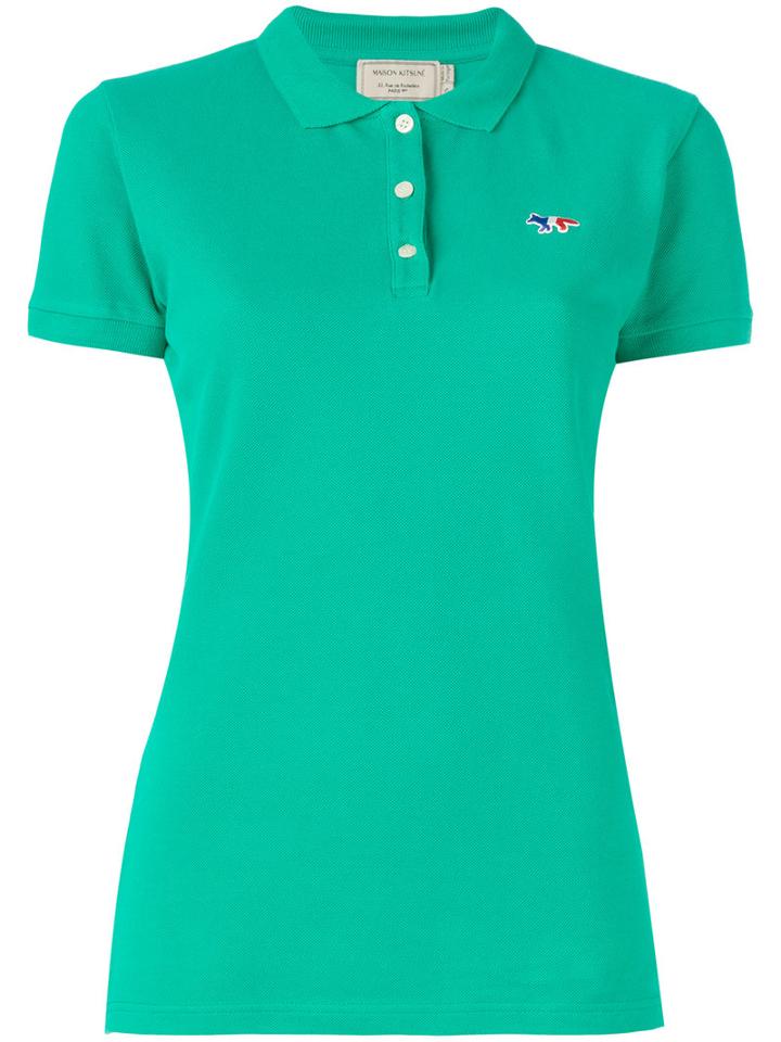 Maison Kitsuné Logo Polo Shirt, Women's, Size: Small, Green, Cotton