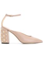 Grey Mer Pearl Embellished Heel Pumps - Nude & Neutrals