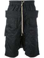 Rick Owens Drkshdw Drop-crotch Shorts, Size: Medium, Black, Polyamide
