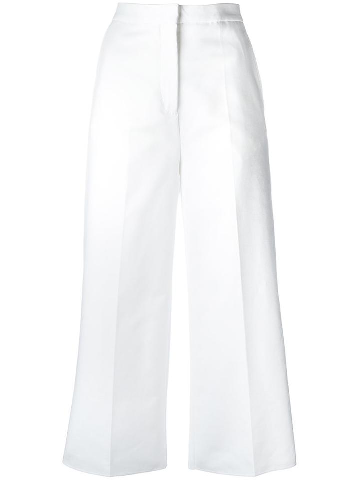 Rochas Cropped Trousers, Women's, Size: 44, White, Cotton/spandex/elastane
