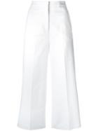 Rochas Cropped Trousers, Women's, Size: 44, White, Cotton/spandex/elastane