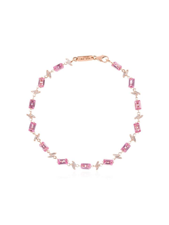 Suzanne Kalan 18kt Rose Gold Tennis Bracelet - Pink