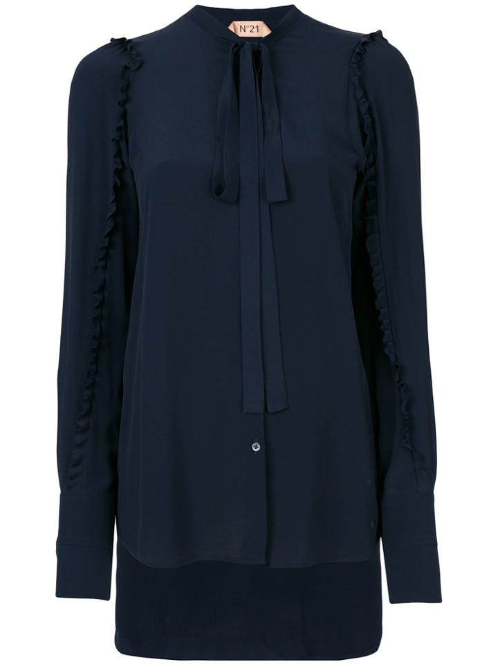 No21 Classic Neck-tie Blouse - Blue