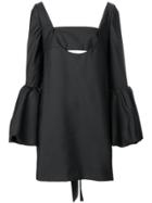 Valentino Ruffled Sleeve Dress - Black