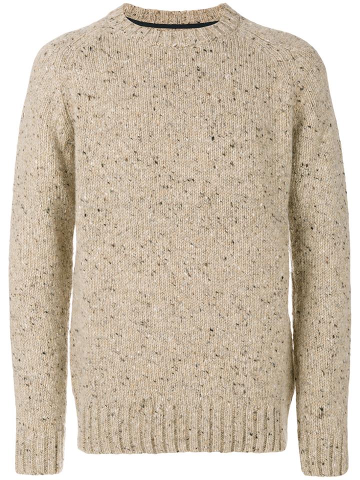 Barbour Speckled Crew Neck Jumper - Brown