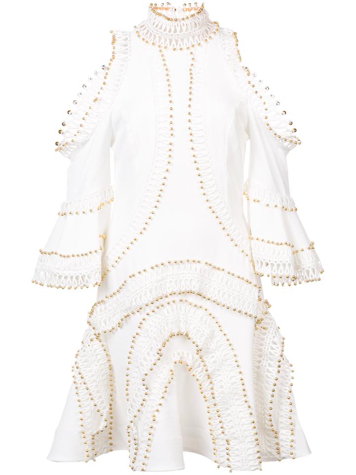 Thurley Cold Shoulder Dress - White