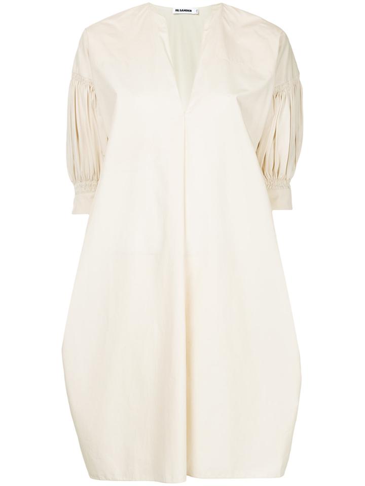 Jil Sander V-neck Dress - Nude & Neutrals