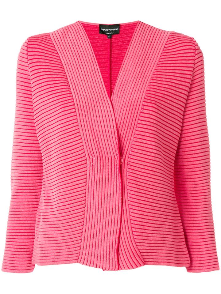 Emporio Armani Ribbed Cardigan - Pink & Purple