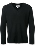H Beauty & Youth V Neck Jumper, Men's, Size: Medium, Black, Cashmere