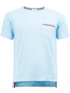 Thom Browne Pocket T-shirt, Men's, Size: 3, Blue, Cotton