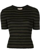 Michael Kors Collection Glitter Striped Top - Green