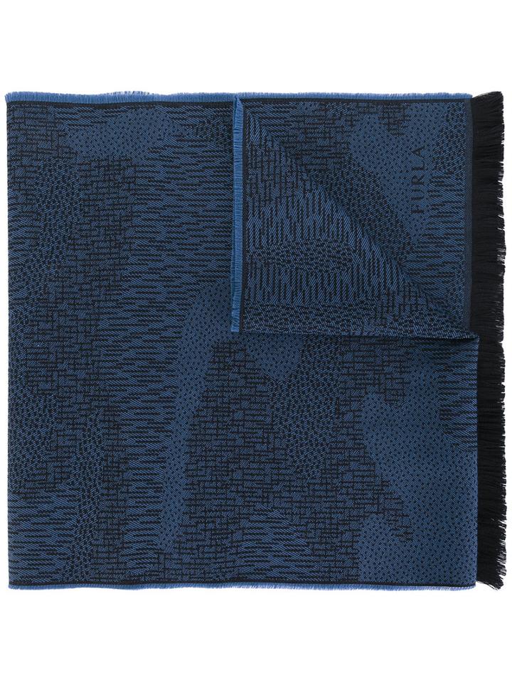 Furla Icaro Scarf, Men's, Blue, Wool