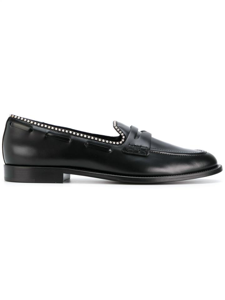 Giuseppe Zanotti Design Micro-stud Trim Penny Loafer - Black