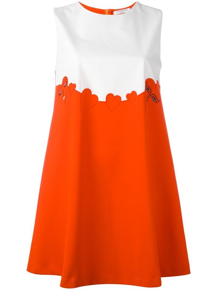 Vivetta Embroidered Yolk Dress, Women's, Size: 42, Red, Cotton/polyester/spandex/elastane/viscose