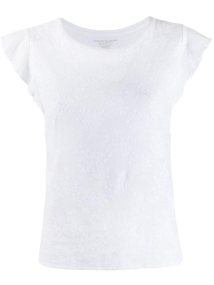 Majestic Filatures Floral-embroidered Top - White