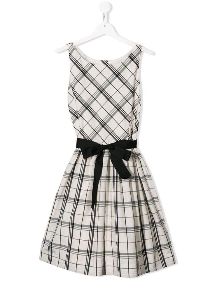 Ralph Lauren Kids Teen Check Sleeveless Dress - White