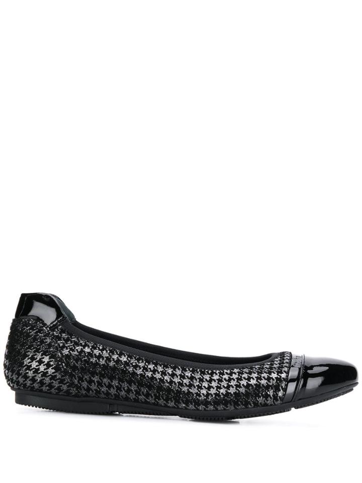 Hogan Houndstooth Ballerina Shoes - Black