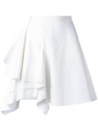 Msgm Draped Asymmetric Skirt, Women's, Size: 42, White, Cotton
