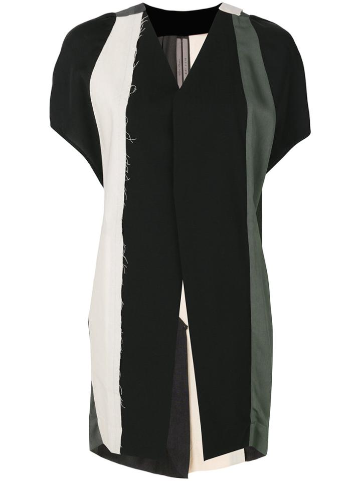 Rick Owens Striped Longline Gilet - Black