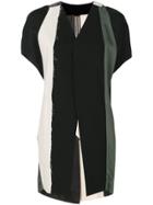 Rick Owens Striped Longline Gilet - Black