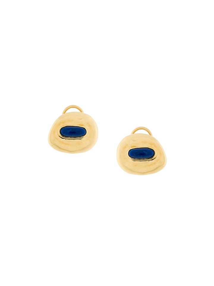 Aurelie Bidermann Peggy Lapis Clip-on Earrings - Metallic
