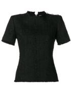 Balmain Buttoned Tweed Blouse - Black