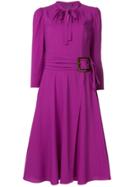 Dolce & Gabbana Belted Waist Midi Dress - Pink & Purple