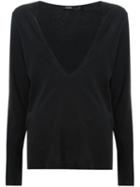Bassike Plunging V-neck Top, Women's, Size: M, Black, Organic Cotton