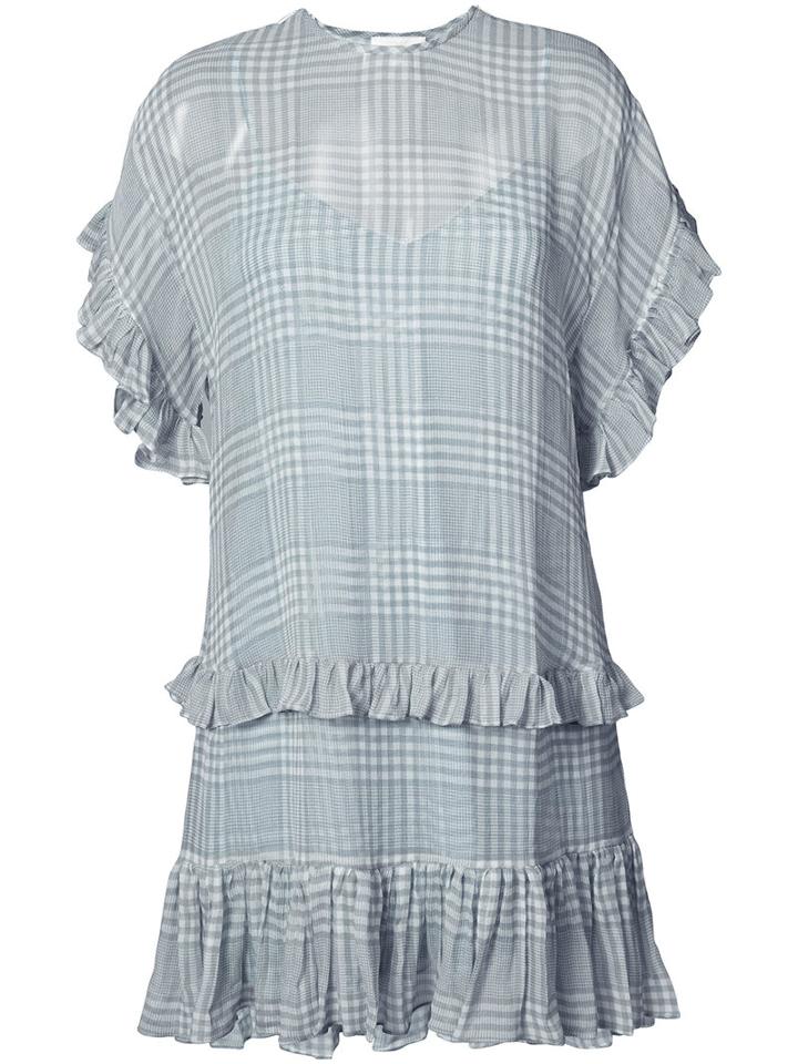 Zimmermann - Ruffled Trim Dress - Women - Silk - 1, Blue, Silk
