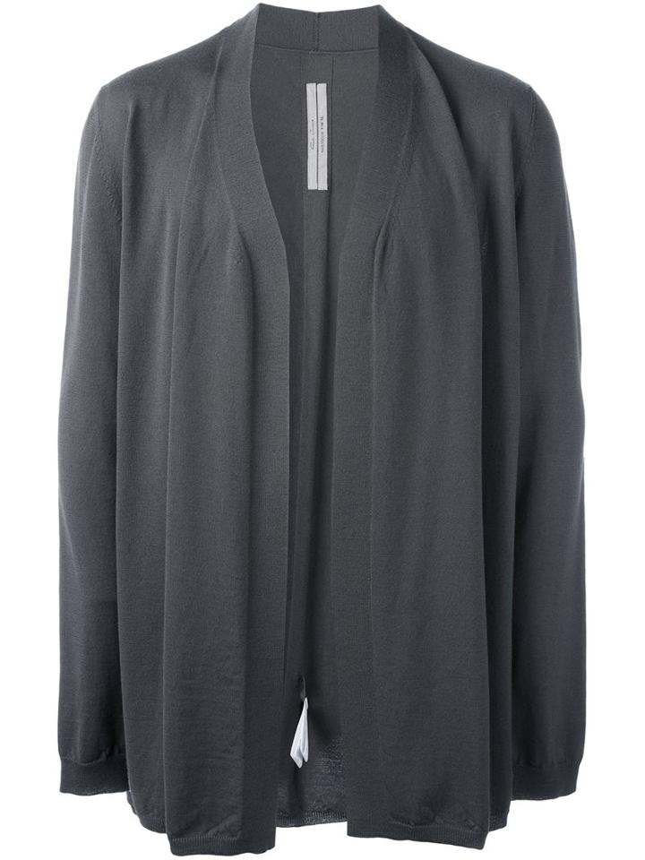 Rick Owens V-neck Cardigan, Men's, Size: Small, Grey, Virgin Wool