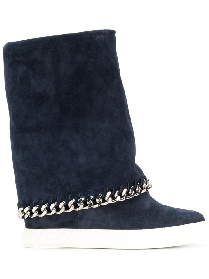 Casadei Chain Trim Boots - Blue