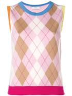 Pringle Of Scotland Argyle Colour Block Sleeveless Jumper In