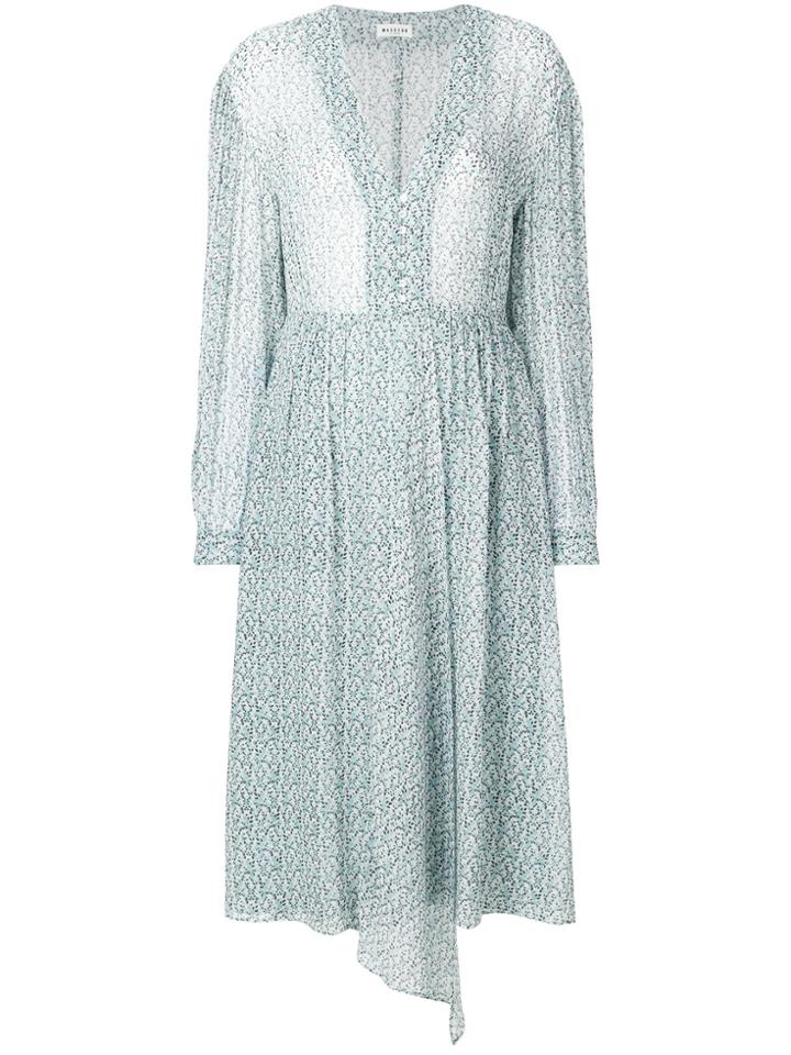 Masscob Long-sleeved Floral Dress - Blue